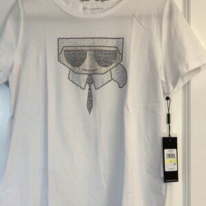New Womens Karl Lagerfeld Short Sleeve Tee
